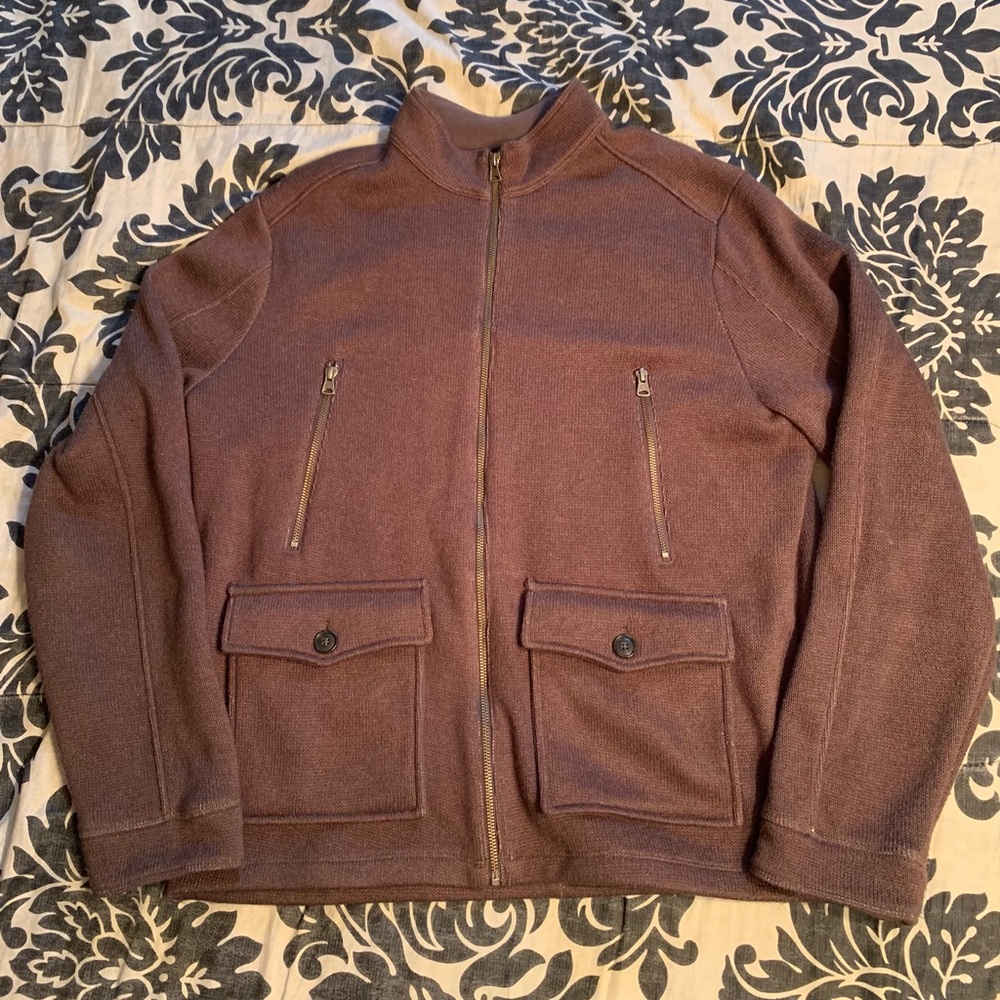 Perry Ellis zip overcoat with front pockets